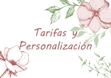 imagen de flores donde pone tarifas y personalizacion